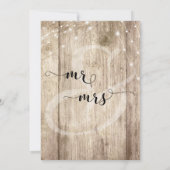 Bleek Rustic Wood en White Lights Wedding Kaart (Achterkant)