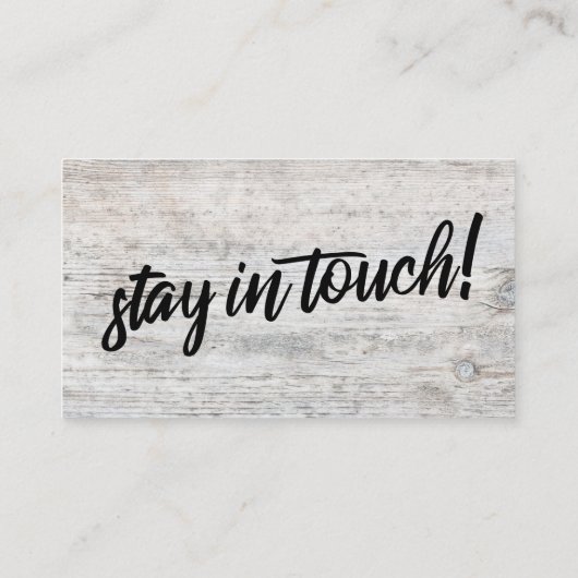 Bleek Rustisch hout "We hebben ons verplaatst"-ins Informatiekaartje (Achterkant)