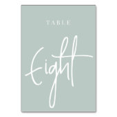 Bleek Sage Green Hand Scripted Table ACHGHT Kaart (Achterkant)