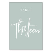 Bleek Sage Green Hand Scripted Table DERDE Kaart (Achterkant)