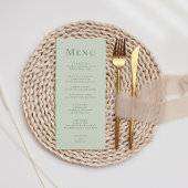 Bleek Saliegroen Modern Minimalistisch Trouwmenu Menu