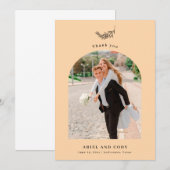 Bleek Sinaasappel | Arch Wedding Foto Hartelijk da Bedankkaart (Voorkant / Achterkant)