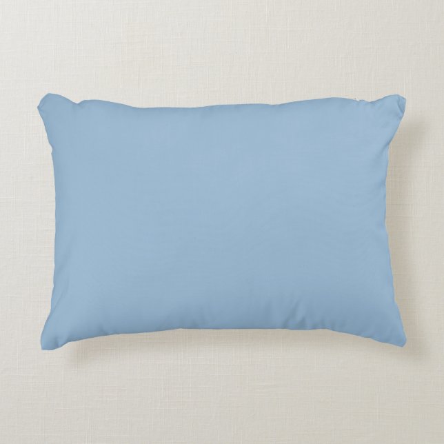 Bleek Sky Blue Solid Color Print Accent Kussen (Voorkant)