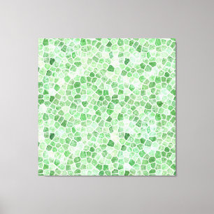 Bleek smaragd en pistache gestructureerde patchwor canvas afdruk