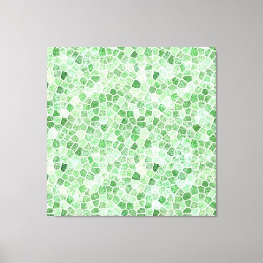 Bleek smaragd en pistache gestructureerde patchwor canvas afdruk (Voorkant)