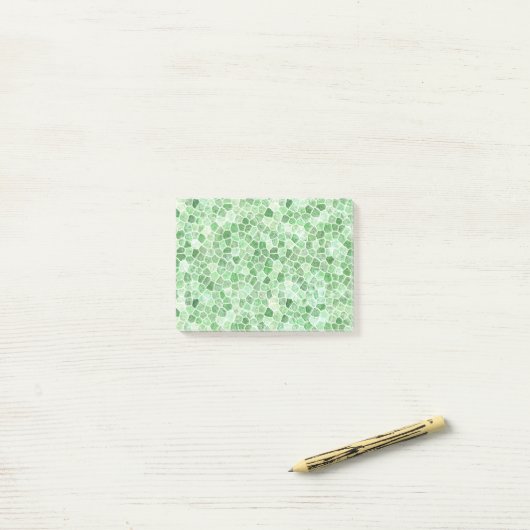 Bleek smaragd en pistache keien patchwork post-it® notes (Op bureau)