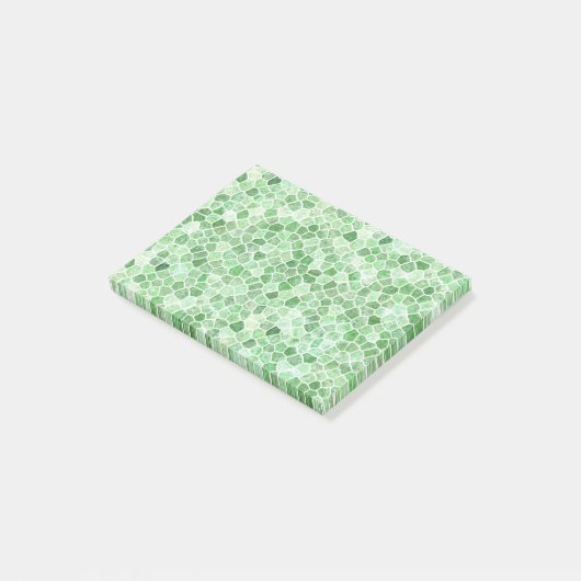 Bleek smaragd en pistache keien patchwork post-it® notes (Schuin)
