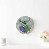 Bleek strand glas ronde klok (Huis)