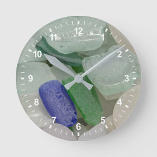 Bleek strand glas ronde klok