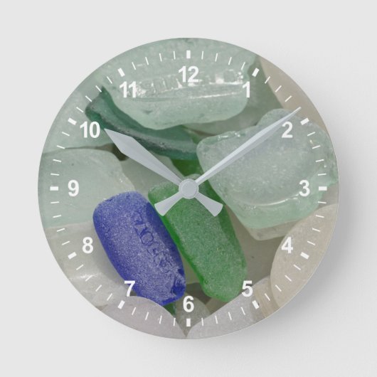 Bleek strand glas ronde klok (Voorkant)