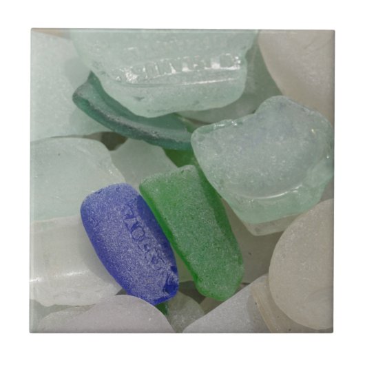 Bleek strand glas tegeltje (Voorkant)