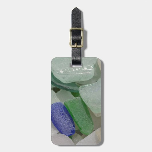 Bleek strandglas bagagelabel (Voorkant verticaal)