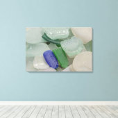 Bleek strandglas canvas afdruk (Insitu (Houten vloer))