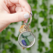 Bleek strandglas sleutelhanger (Hand)