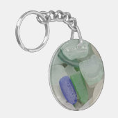 Bleek strandglas sleutelhanger (Voorkant Links)