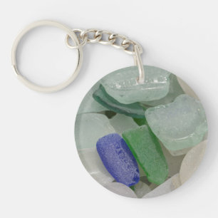 Bleek strandglas sleutelhanger
