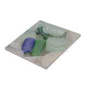 Bleek strandglas tegeltje (Zijkant)