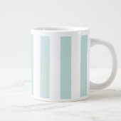 Bleek Teal en Witte Verticale Strepen Grote Koffiekop (Rechts)
