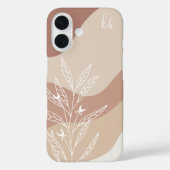 Bleek Terracotta Boho Colour Flow Botanisch Monogr Case-Mate iPhone Case (Achterkant)