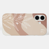 Bleek Terracotta Boho Colour Flow Botanisch Monogr Case-Mate iPhone Case (Achterkant (horizontaal))