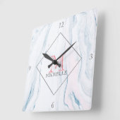 Bleek Tones Marble Stone Vierkante Klok (Hoek)