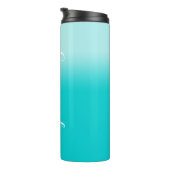 Bleek tot Donker Turquoise Gradiënt Eindexamenjaar Thermosbeker (Geroteerd rechts)