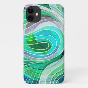 Bleek Turquoise en Aqua Doodle Met Witte Lijnen Case-Mate iPhone Case
