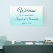 Bleek Turquoise en White Ombre Wedding Spandoek (Beurs)