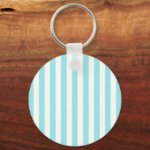 Bleek Turquoise en Witte Cabana Streep Sleutelhanger (Achterkant)