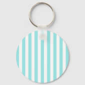 Bleek Turquoise en Witte Cabana Streep Sleutelhanger (Achterkant)