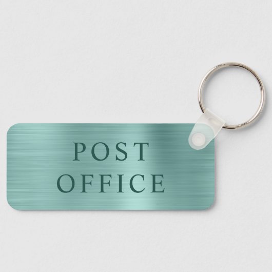 Bleek Turquoise Folie Postkantoor Sleutelhanger (Voorkant)