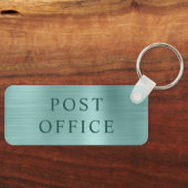 Bleek Turquoise Folie Postkantoor Sleutelhanger (Voorkant)