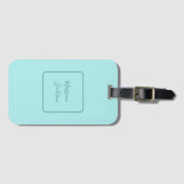 Bleek Turquoise Minimalistische Aangepaste Naam Bagagelabel (Voorkant (horizontaal))