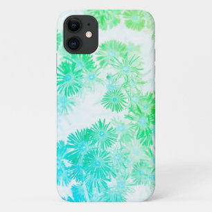 Bleek Turquoise Pastel Wild Flowers iPhone 11 Hoes