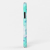 Bleek Turquoise Pastel Wild Flowers iPhone 11 Hoes (Achterkant/rechts)