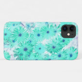 Bleek Turquoise Pastel Wild Flowers iPhone 11 Hoes (Achterkant (horizontaal))