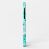 Bleek Turquoise Pastel Wild Flowers iPhone 11 Hoes (Achterkant/links)
