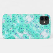 Bleek Turquoise Pastel Wild Flowers iPhone 11 Hoes (Achterkant (horizontaal))