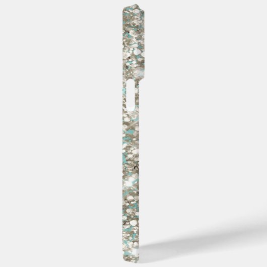 Bleek Turquoise Platinum Glittery Glam Signature Case-Mate iPhone Case (Achterkant / Rechts)