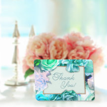 Bleek Turquoise Roze Bedankkaart