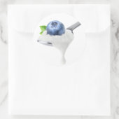 Bleek van blauwbessenyoghurt ronde sticker (Tas)