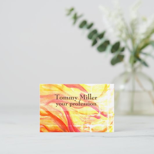 Bleek Waterverf Trendy Professional Visitekaartje (Staand voorkant)