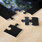 Bleek wit levend koraal in het donkere zeewater legpuzzel (Zijkant)