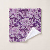 Bleek Wit/Violet herhaal roos Bad Handdoek (Wasdoekje)