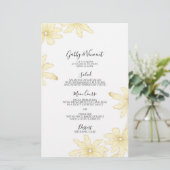 Bleek Yellow Daisies Wedding Menu (Staand voorkant)