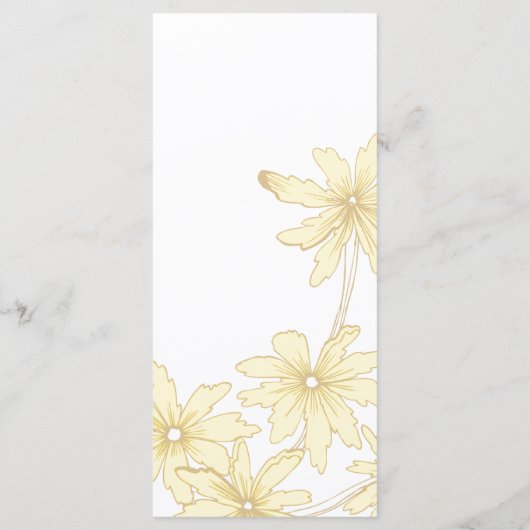 Bleek-Yellow Daisies Wedding Programme Programmakaart (Achterkant)