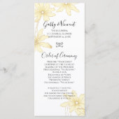 Bleek-Yellow Daisies Wedding Programme Programmakaart (Voorkant)