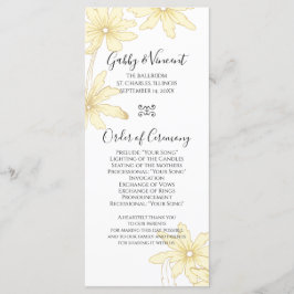 Bleek-Yellow Daisies Wedding Programme Programmakaart