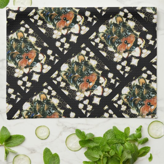 BLEEK YORKIE POO  THEEDOEK (Gevouwen)