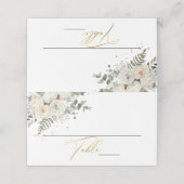 Bleek zacht flesje botanische bruiloft plaatskaartje (Buitenkant ongevouwen)